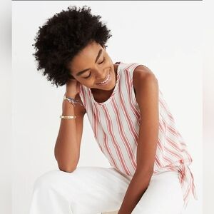Madewell Side Tie Tank in Marcia Stripe, VGUC, Size M